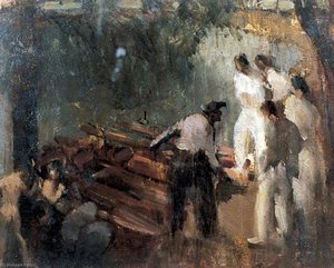 A Sketch For Skiffs On The Round Pond, Clapham Common, London — Jesse Dale Cast