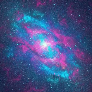 Hemelse Resonantie: Een Ethereale Nevel Van Middernachtblauw En Lumineus Magenta Licht — Isabelle Dupuis