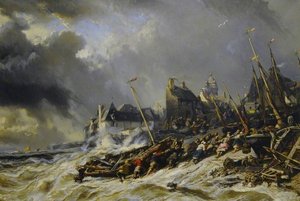 Hurricane Before Saint Malo, France — Eugène Louis Gabriel Isabey