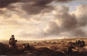 Beach Near Scheveningen With Fish-sellers — سيمون دي فليجر