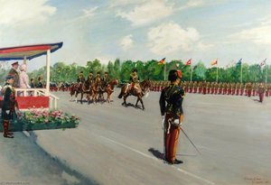 Presentation Of The Guidon By Hm Queen Mother, 1965 (11th Hussars) — Terence Tenison Cuneo