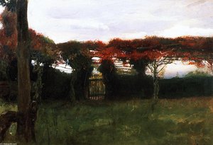 Red Arbor With Dog — Max Slevogt