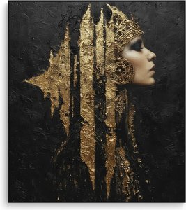 Fragmented Radiance: A Monolithic Study Of Gilded Shadows And Eternal Melancholy — Christian Noiret, Contemporary Abstract