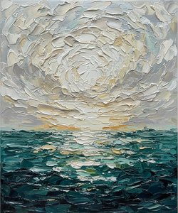 Remolinos Celestiales Sobre Mareas Esmeralda Turbulentas: Una Obra Maestra Monumental Única En Su Clase — David Moreau