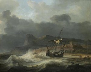 Coastal Landscape With Beached Ship — Aernout Smit