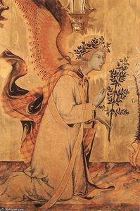 The Annunciation and Two Saints (detail)