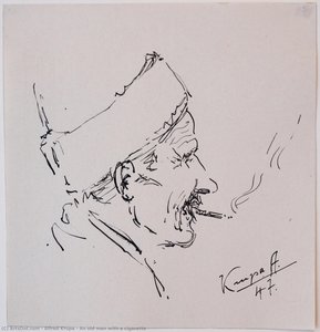 An old man with a cigarette