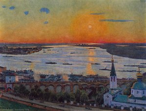 The Sunset on Volga. Nizhny Novgorod
