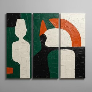 Monolith Aus Schatten Und Bernstein: Ein Triptychon Skulpturaler Form Und Urzeitlicher Spannung — Laurent Fabre