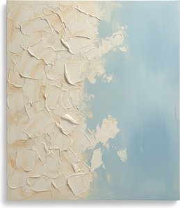 Ephemeral Relief Of Ivory Tides Amidst A Serene Cerulean Void