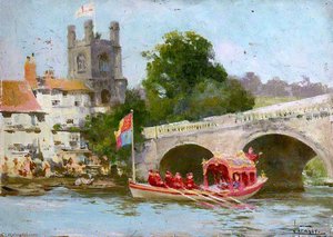 George V On The Royal Barge At Henley, 1912 — John Fraser