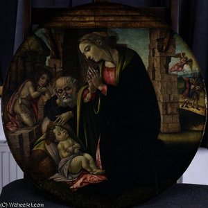 La Adoración De Jesús Por María Y José — Sandro Botticelli