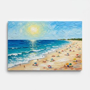 Luminous Shoreline: A Radiant Impression Of Sunlit Waves And Summer Serenity