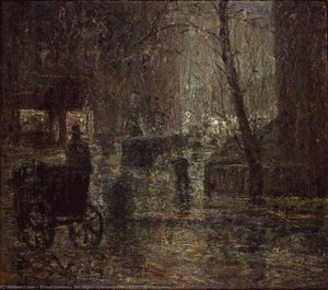 Wet Night, Gramercy Park (After Rain Nocturne)