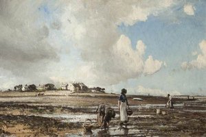 The Mussel Gatherers At Sunderland Point, Lancashire
