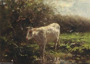 A Cow Near The Waterfront