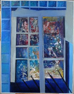 Fenêtre Bleue Avec Projections — Martin Suzanne