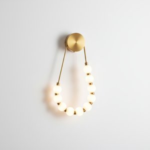 Curved Iron Wall Lamp With Glass Spheres