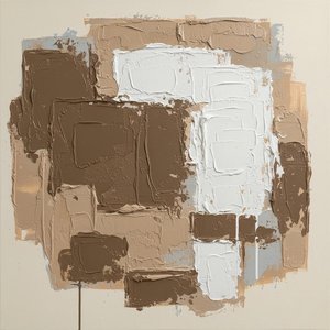 Tierra Fragmentada: Un Estudio Monumental En Sombra Tonal Umbría Y Luz Etérea — David Moreau, Abstracto Contemporáneo