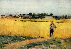In The Wheatfield At Gennevilliers — Berthe Morisot