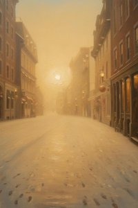 Immobilité Éthérée Dans La Brume Ambrée : Une Étude Luministe De L'aube Hivernale — Pierre Richard