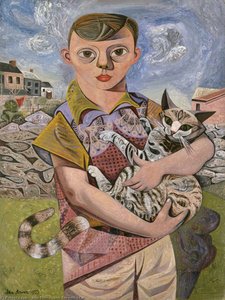 Sick Boy with a Cat