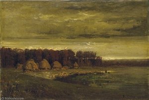 Troupeau À L'étang Avant L'orage