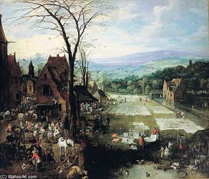 Market And Bleaching Ground — Joos De Momper