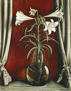 Français Nature morte de fleurs aux lys