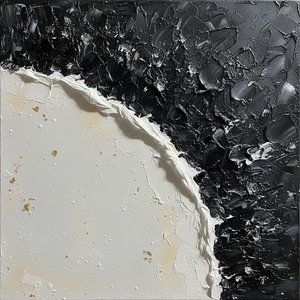 Celestial Fracture: A Monumental Study Of Luminous Gold And Textured Void — David Moreau