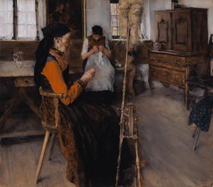 Die Spinnerin — Wilhelm Leibl