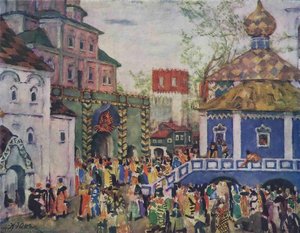 Stage design for Mussorgsky's opera 'Boris Godunov'