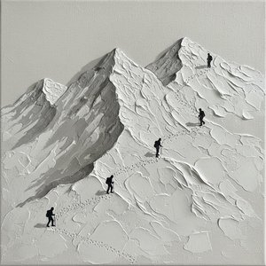 Ascension Des Pics Monolithiques : Une Étude Singulière D'ombres Monochromes Sculpturales — David Moreau