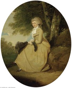 Portrait Of A Lady Seated Under A Tree