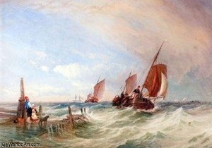 Fishing Boats Off A Jetty