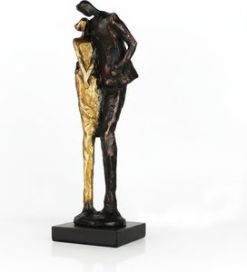 Embracing Figures Sculpture – Resin And Metallic Accents