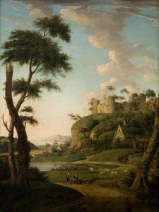 Landscape With Rustics And Sheep Near A Castle — James Norie