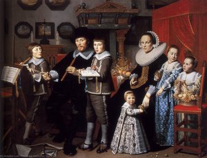 Portrait Of Michiel Van Der Dussen And His Family — Hendrick Corneliszoon Van Vliet