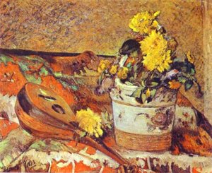 Mandolina Og Blomster — Paul Gauguin