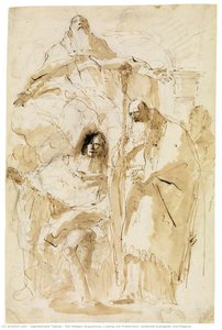 Die Heiligen Augustinus, Ludwig Von Frankreich, Johannes Evangelist Und Magnus — Giambattista Tiepolo