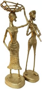 Bronze Dhokra Couple Sculpture – Lost Wax Artisan Craft