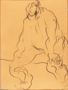 (Man with Hands on Knees)