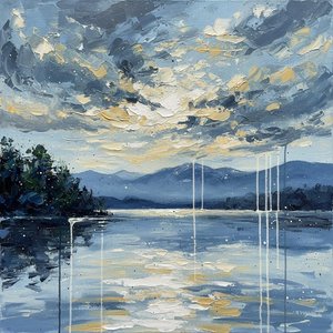 Vergänglicher Horizont: Eine Meditative Studie Turbulenter Himmel Und Vergoldeter Reflexionen — Christian Noiret