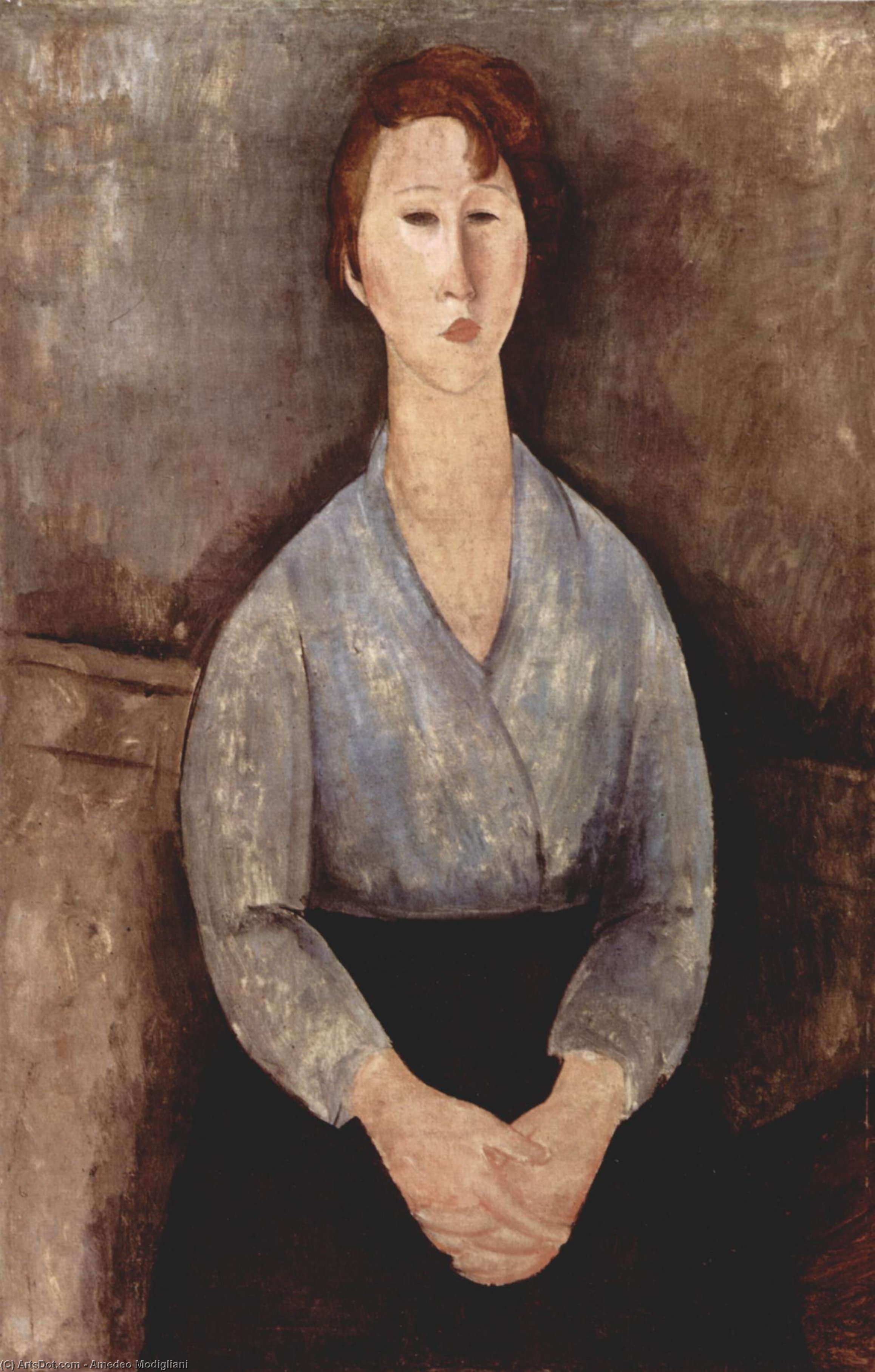 Femme Assise En Bleu — Amedeo Clemente Modigliani