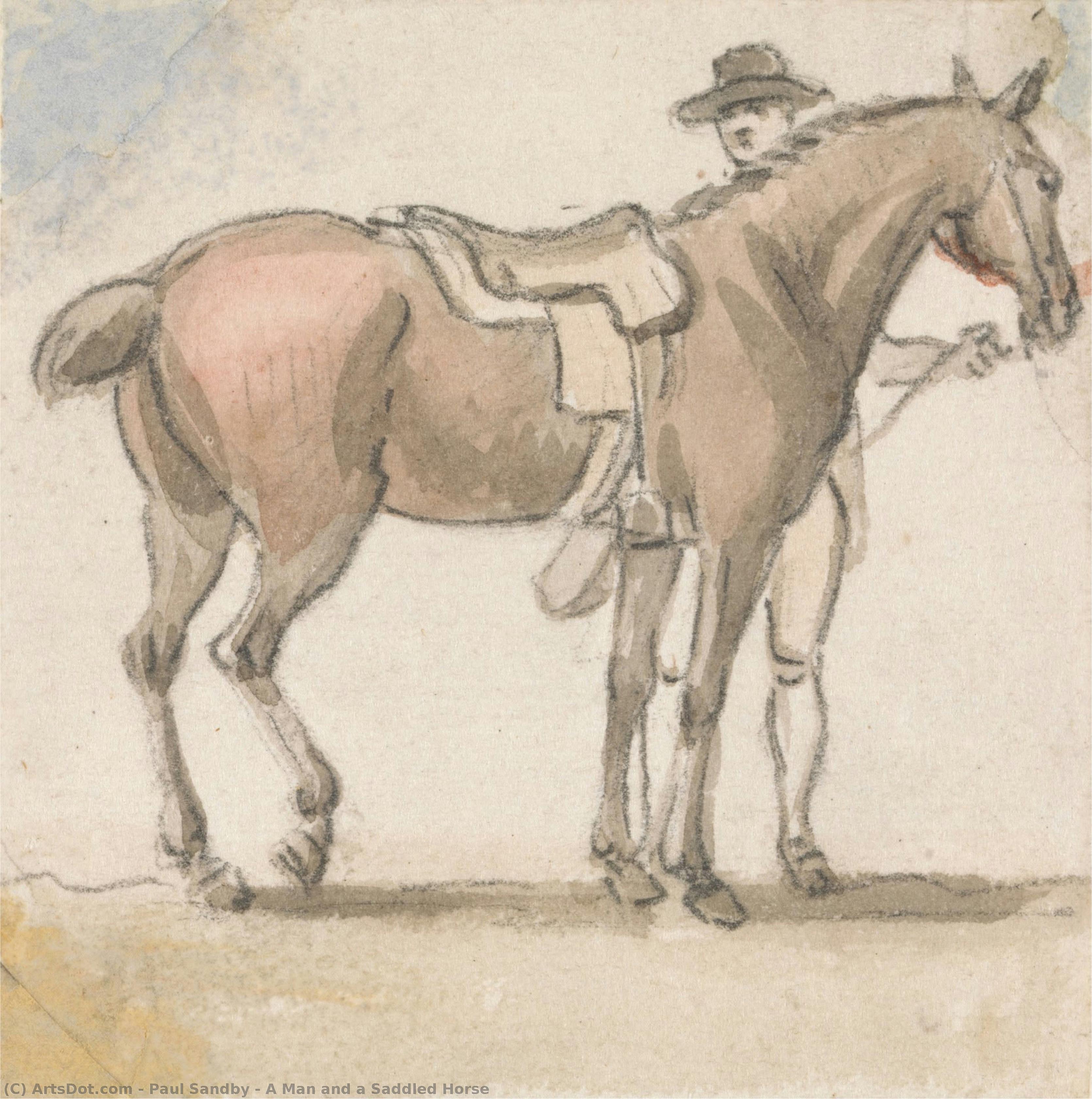 Ein Mann Und Ein Gesatteltes Pferd — Paul Sandby