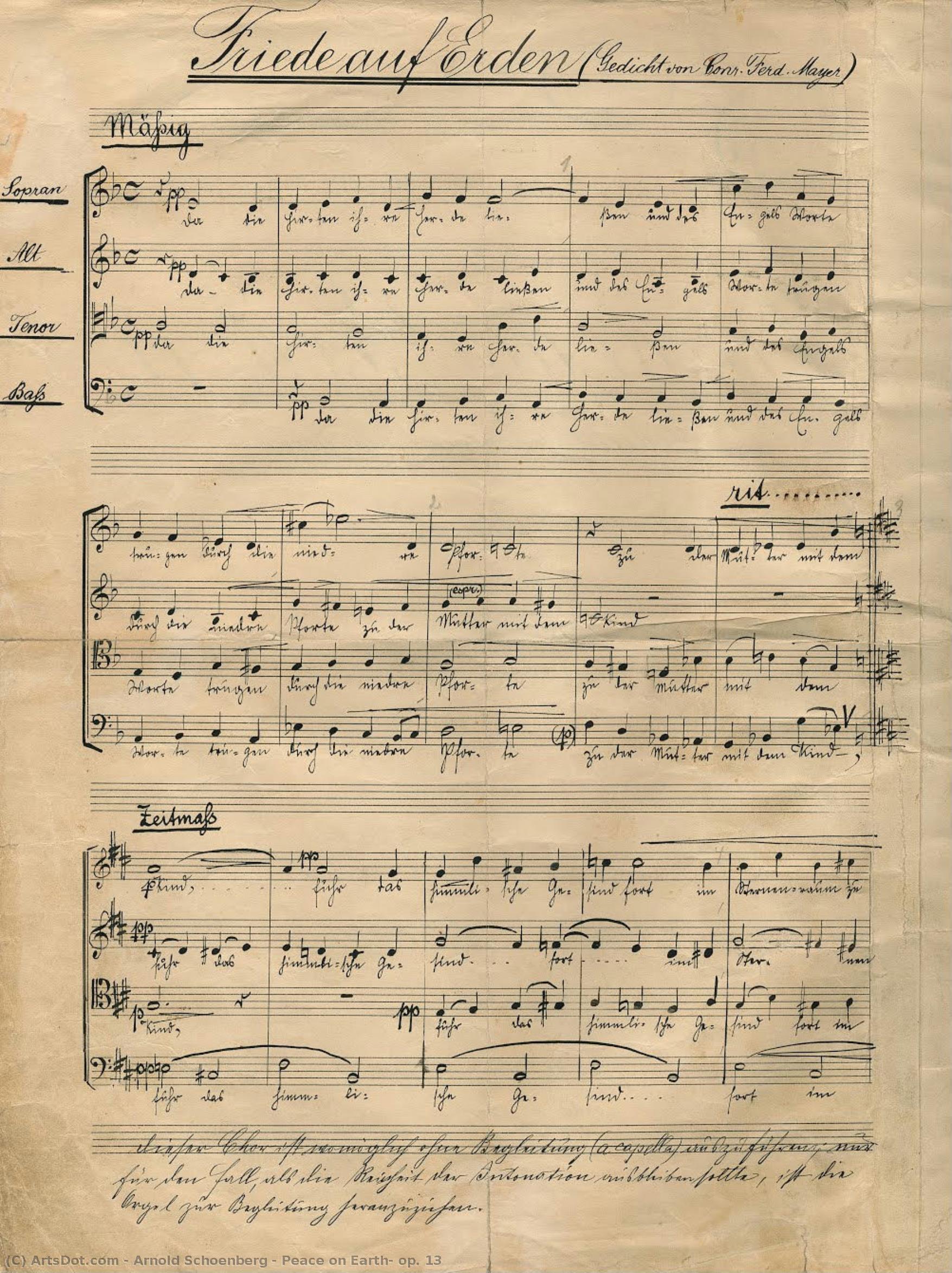 Pace Sulla Terra, Op. 13 — Arnold Schoenberg