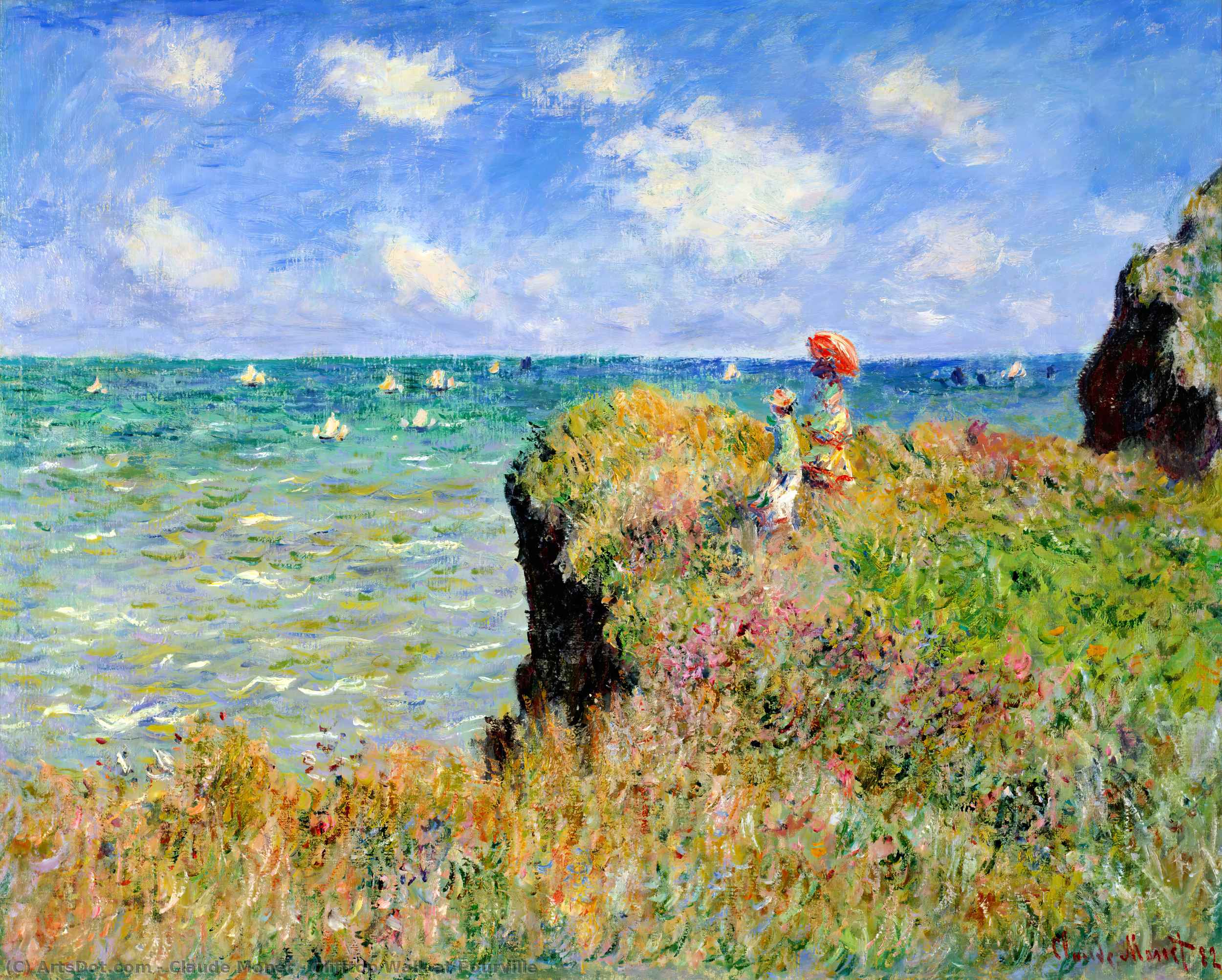 Clifftop Walk At Pourville — Claude Monet