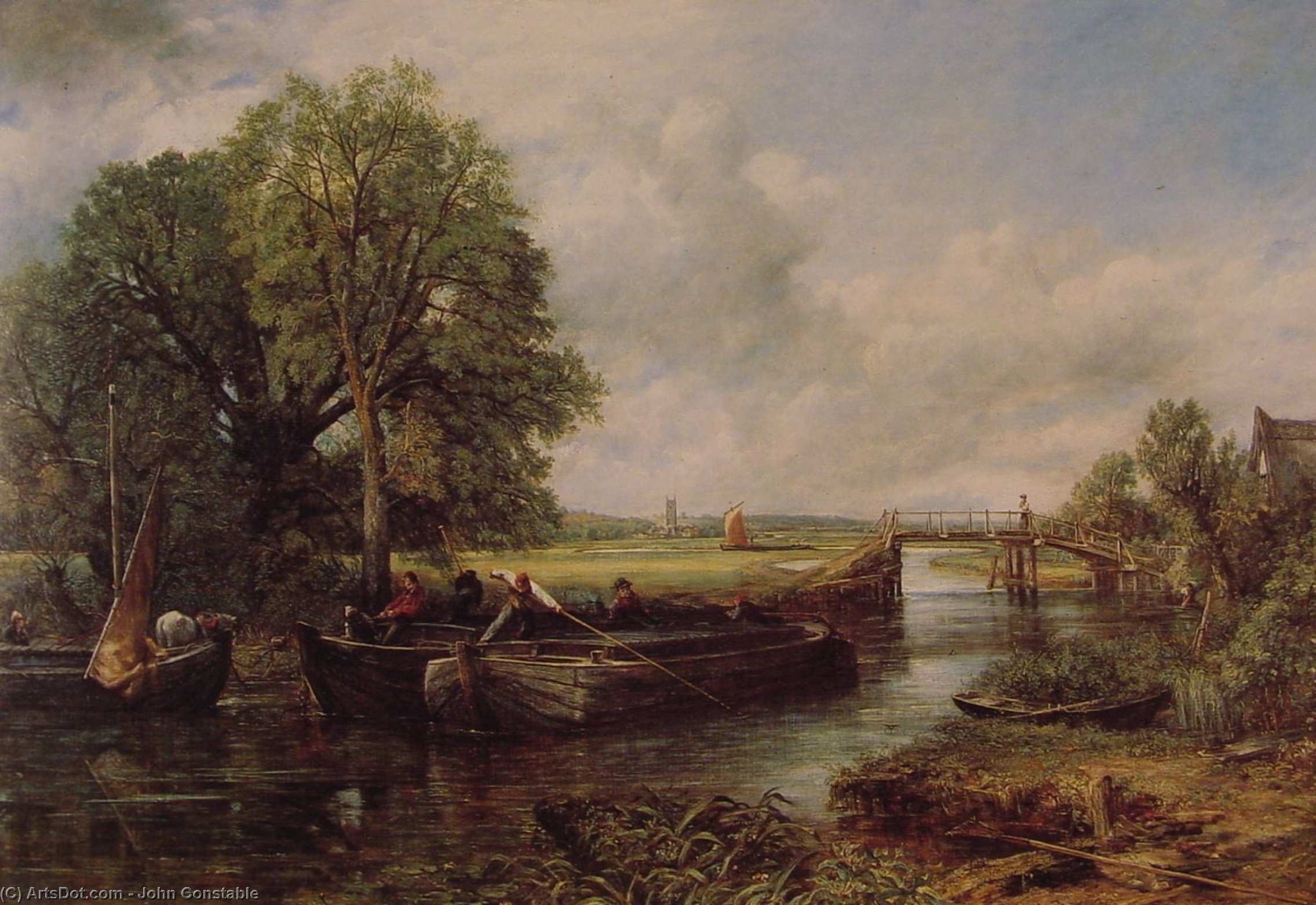 Eine Ansicht Am Fluss Stour In Dedham — John Constable