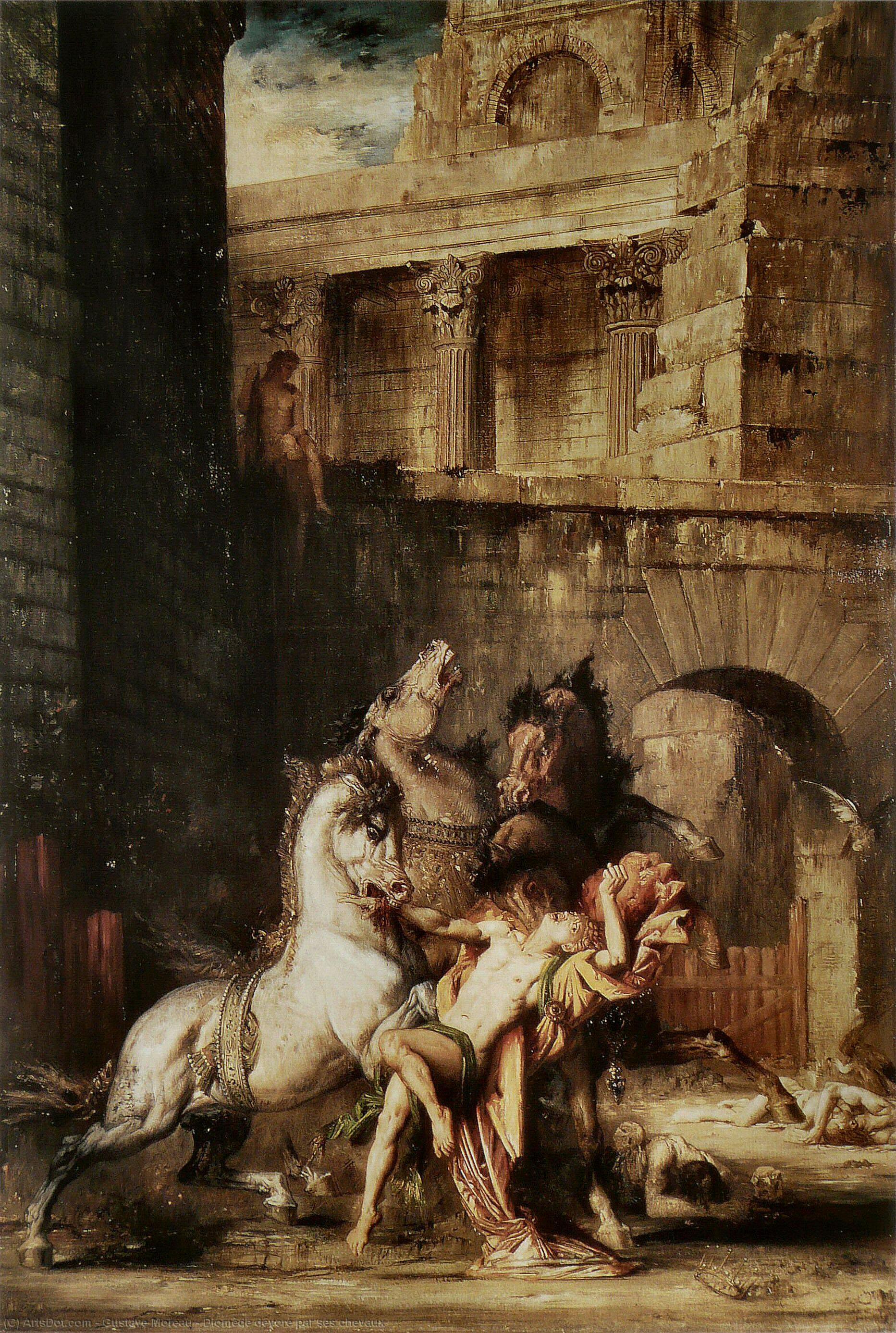 Diomède Wird Von Seinen Pferden Verschlungen — Gustave Moreau
