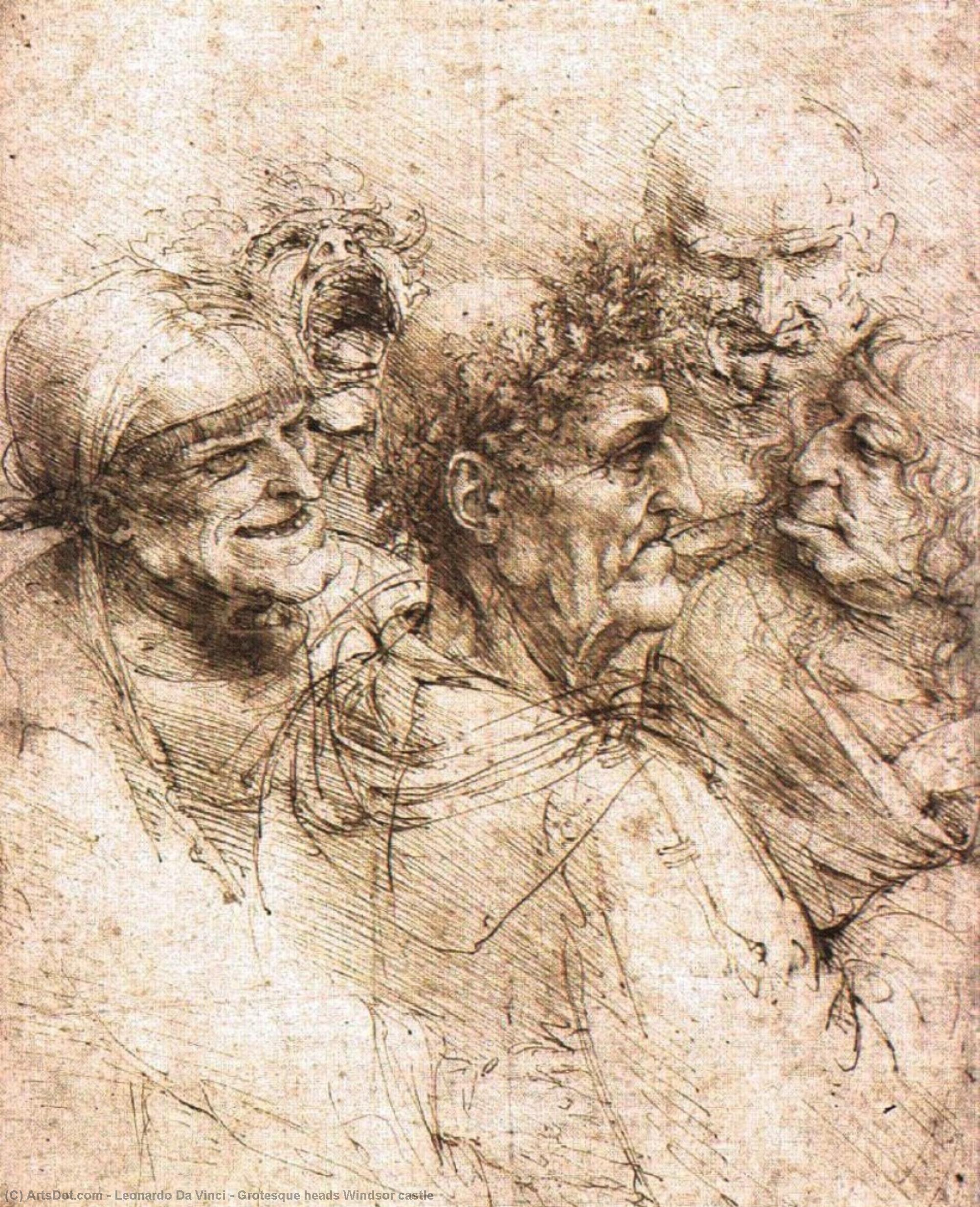 Groteskowe Głowy W Windsor Castle — Leonardo Da Vinci